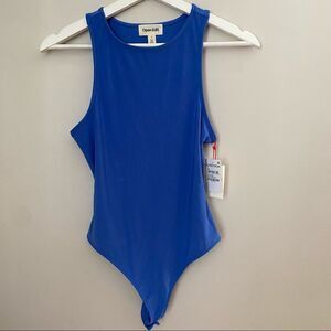Open Edit Body Suit One Piece Cut Out Back Blue Amparo Casual